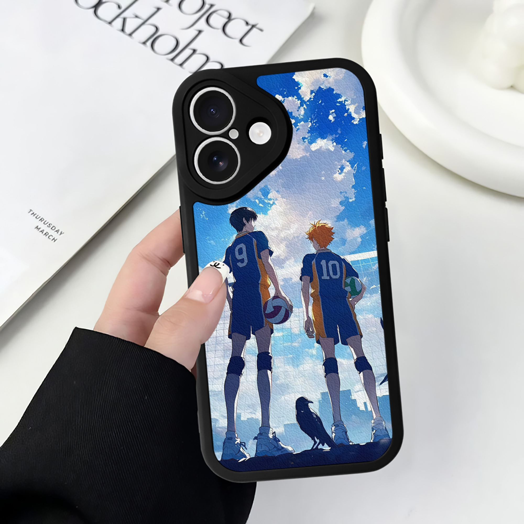 （画像用） ハイキュー!! Haikyu!! 【iPhone 16シリーズ対応】シリコンスマホケース（レザー調） 材質：シリコン